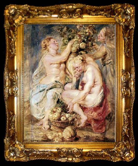 framed  Peter Paul Rubens Ceres and Two Nymphs with a Cornucopia, ta009-2
